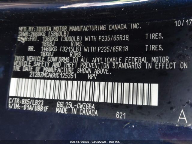 2T2BZMCA6HC125351 Lexus RX 350