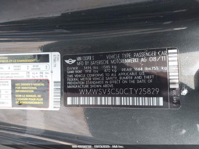 2012 MINI COOPER S WMWSV3C50CTY25829 Photo 8