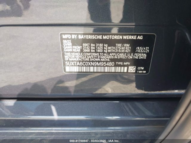 2022 BMW X5 PHEV 5UXTA6C0XN9M95480 Photo 8