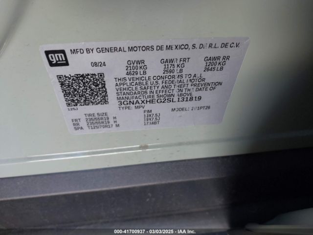 3GNAXHEG2SL131819 Chevrolet Equinox Fwd Lt