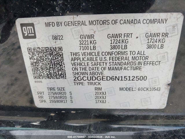 2GCUDGED6N1512500 Chevrolet l84