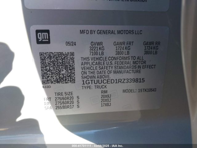 1GTUUCED1RZ339815 GMC Sierra 1500 4wd  Short Box Elevation With 3sb