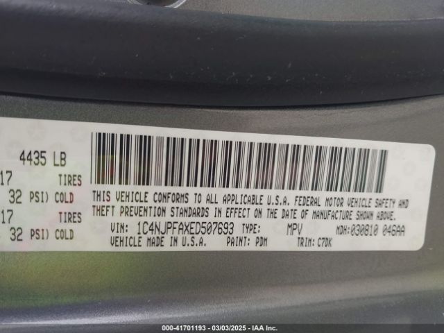1C4NJPFAXED507693 Jeep Patriot Latitude