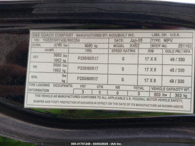2005 CADILLAC DEVILLE 1GEEH00Y45U500254 Photo 8