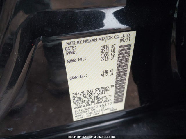 1N4AL3AP9EC136177 Nissan Altima 2.5 S