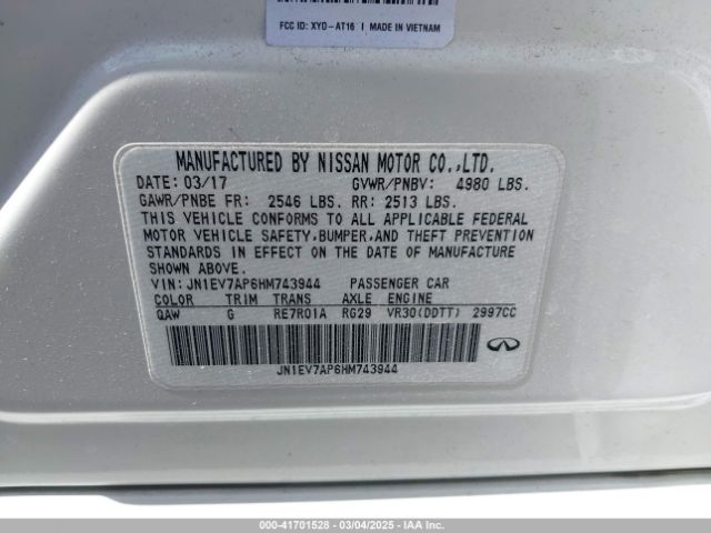JN1EV7AP6HM743944 Infiniti Q50 3.0t Signature Edition