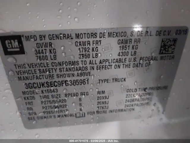 2015 CHEVROLET SILVERADO 1500 3GCUKSEC9FG305981 Photo 8