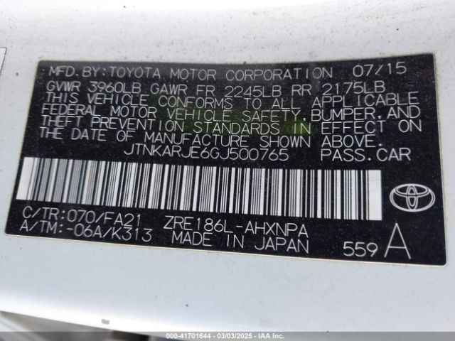 JTNKARJE6GJ500765 Scion IM