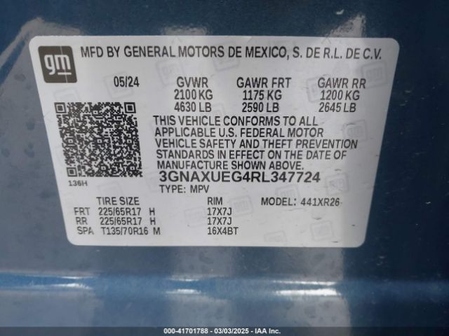 3GNAXUEG4RL347724 Chevrolet Equinox Awd Lt