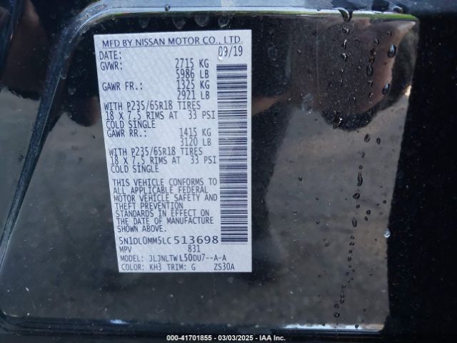 5N1DL0MM5LC513698 Infiniti Qx60 Luxe Awd