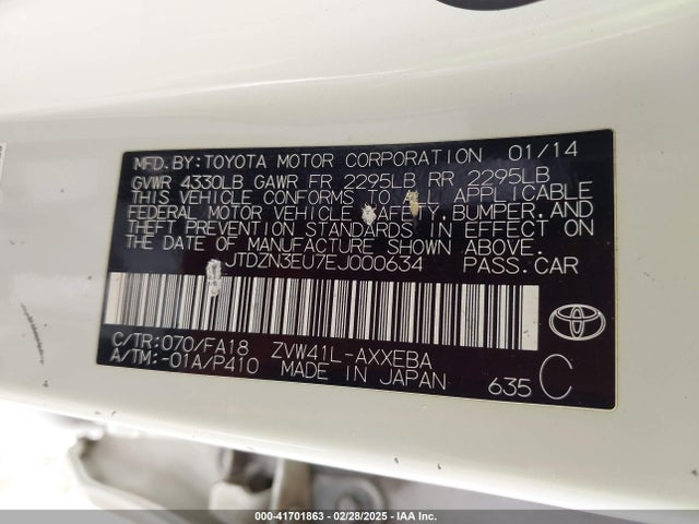 Toyota Prius V Two 2014 JTDZN3EU7EJ000634 Image 9