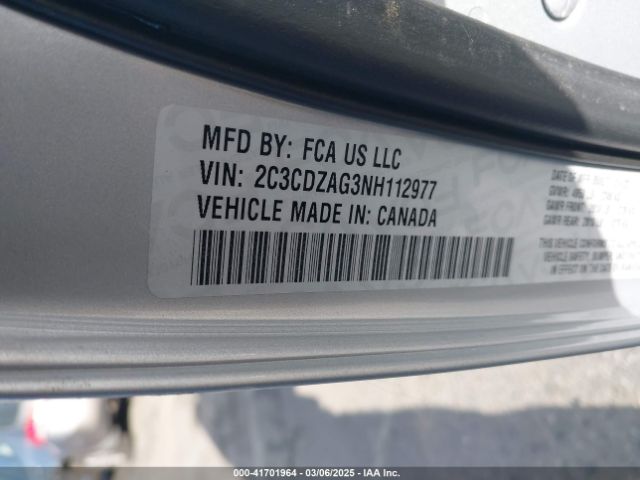 2C3CDZAG3NH112977 Dodge Challenger Sxt