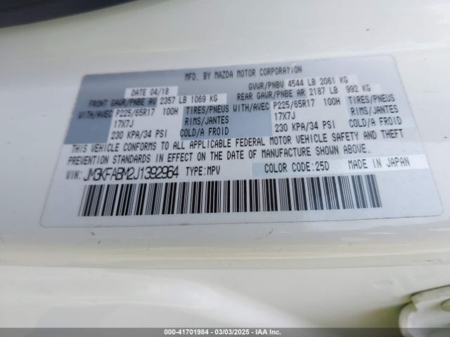 JM3KFABM2J1392964 Mazda CX-5 SPORT