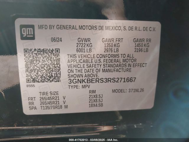 3GNKBERS3RS271667 Chevrolet Blazer Fwd Rs