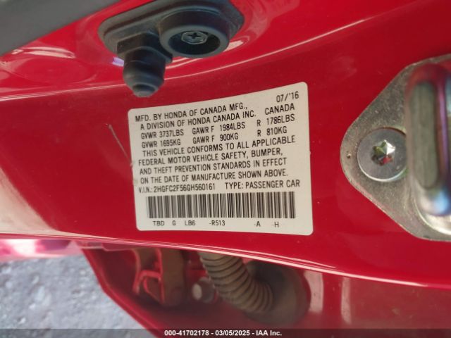 2HGFC2F56GH560161 Honda Civic Lx