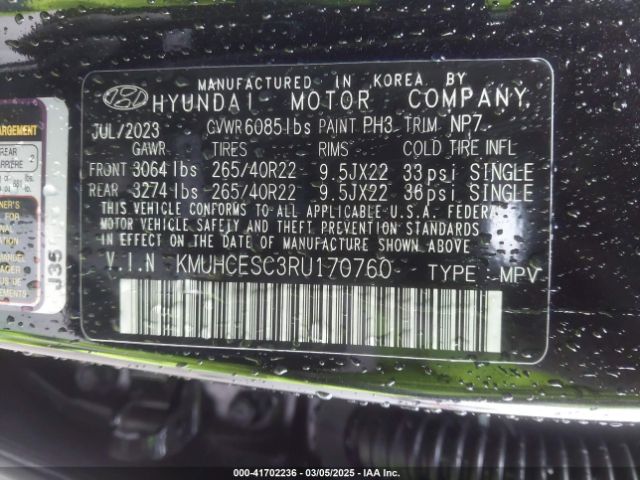KMUHCESC3RU170760 Genesis Gv80 3.5t Prestige Signature Awd