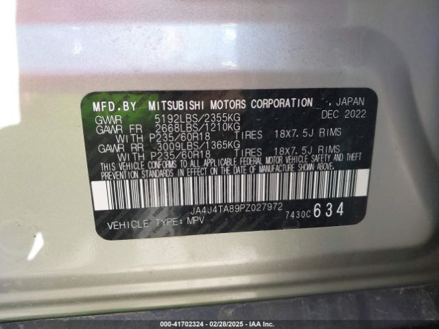 2023 MITSUBISHI OUTLANDER JA4J4TA89PZ027972 Photo 8