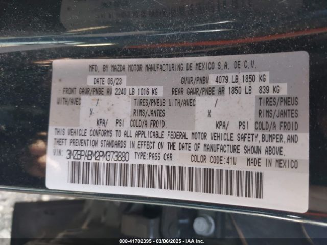 3MZBPABM2PM373880 Mazda Mazda3 2.5 S Select