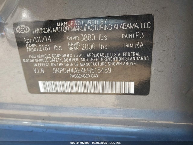 Hyundai ELANTRA SE 2014 5NPDH4AE4EH515489 Image 9