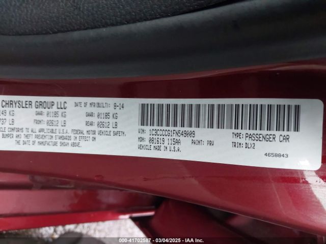 1C3CCCCG1FN549009 Chrysler 200 C