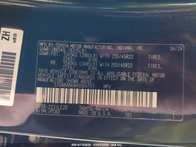 5TDABAB68RS004751 Lexus Tx 500h F Sport Luxury