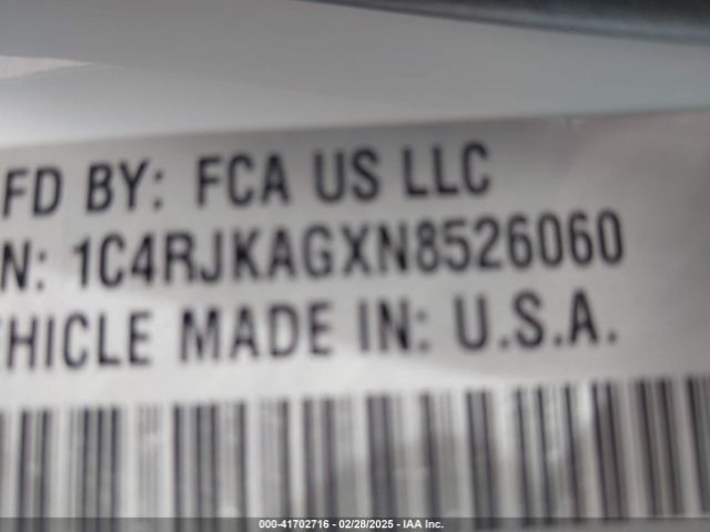 1C4RJKAGXN8526060 Jeep GRAND CHEROKEE L