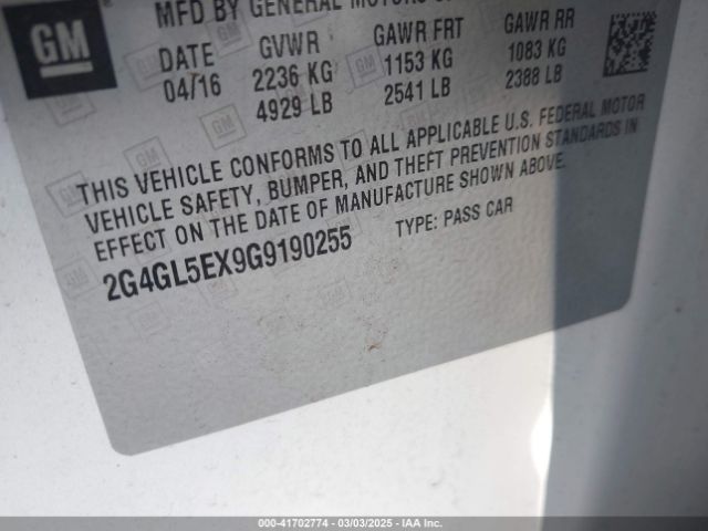 2G4GL5EX9G9190255 Buick Regal Turbo