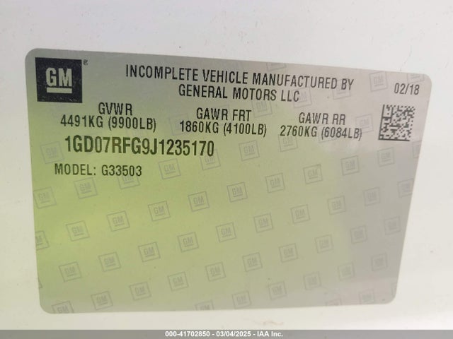 GMC l96 - flexible fuel engine, iron 2018 1GD07RFG9J1235170 Image 23