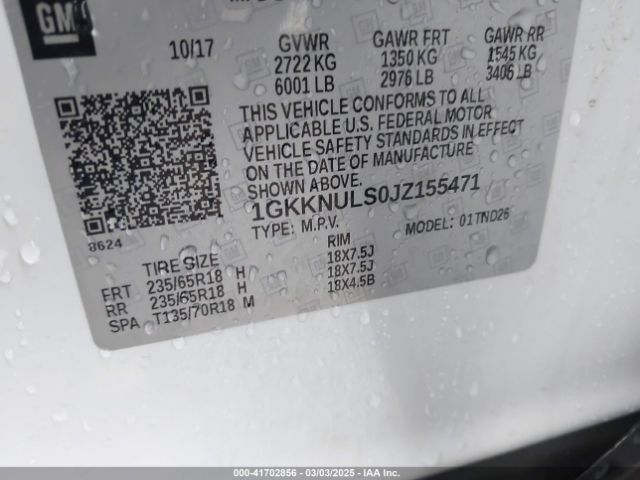 1GKKNULS0JZ155471 GMC Acadia Slt-1