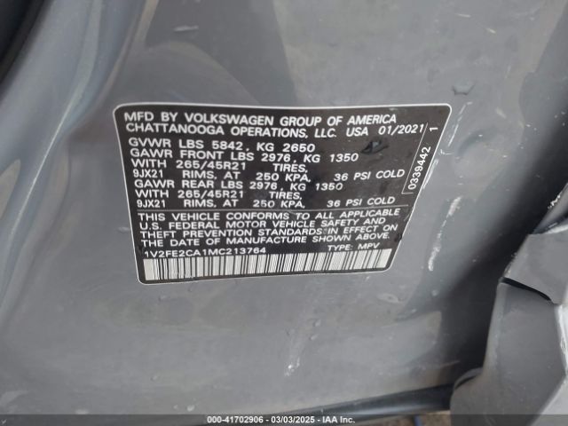 2021 VOLKSWAGEN ATLAS CROSS SPORT 1V2FE2CA1MC213764 Photo 8
