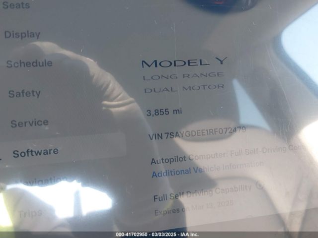 7SAYGDEE1RF072479 Tesla Model Y Long Range Dual Motor All-wheel Drive