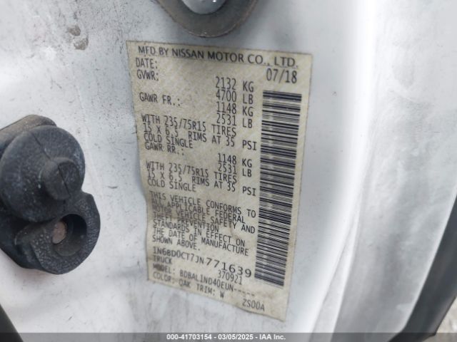 1N6BD0CT7JN771639 Nissan FRONTIER S