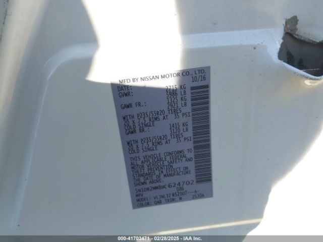 5N1DR2MM8HC624702 Nissan Pathfinder Platinum