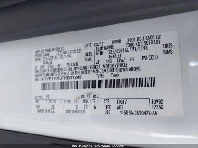 1FTYE1YM0FKB31248 Ford Transit-150