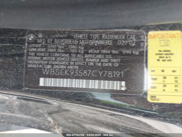 2007 BMW M6 WBSEK93587CY78191 Photo 8