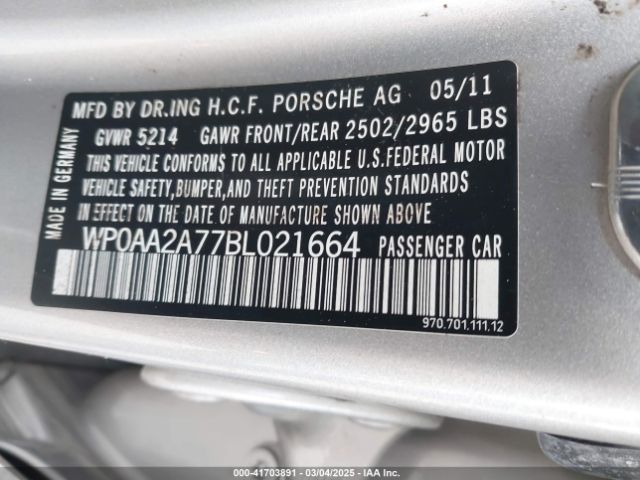 2011 PORSCHE PANAMERA WP0AA2A77BL021664 Photo 8
