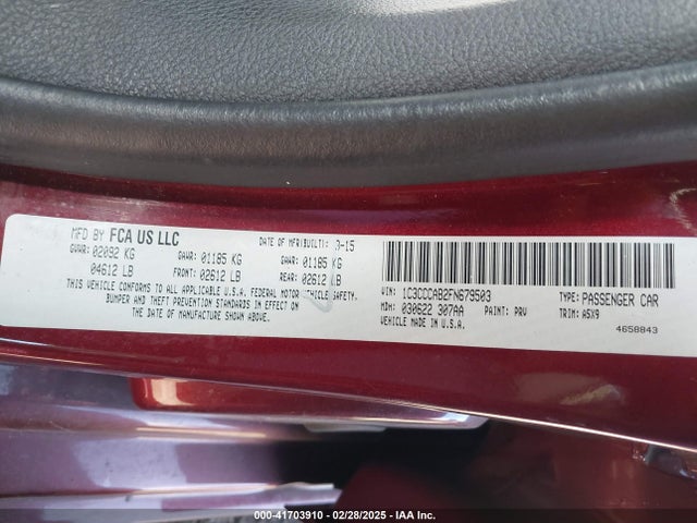 Chrysler 200 Limited 2015 1C3CCCAB2FN679503 Image 9