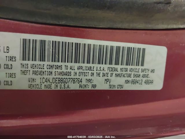 1C4NJDEB8GD778764 Jeep Compass Latitude