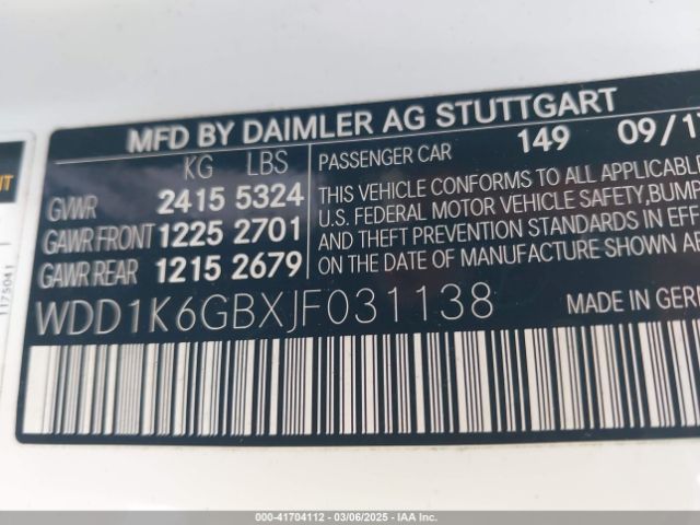 2018 MERCEDES-BENZ E 400 WDD1K6GBXJF031138 Photo 8