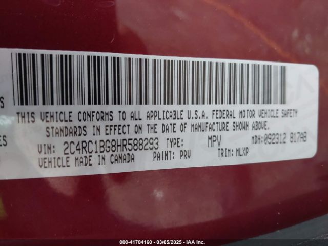 2017 CHRYSLER PACIFICA 2C4RC1BG8HR588293 Photo 8