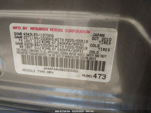 2011 MITSUBISHI OUTLANDER SPORT JA4AP4AU9BZ003321 Photo 8