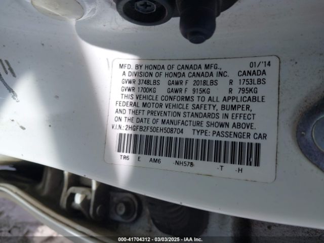 2HGFB2F50EH508704 Honda Civic Lx