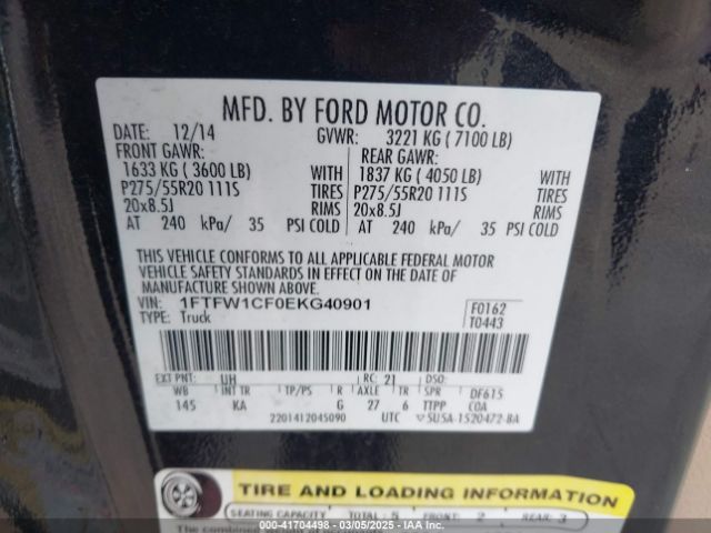 1FTFW1CF0EKG40901 Ford F-150 King Ranch