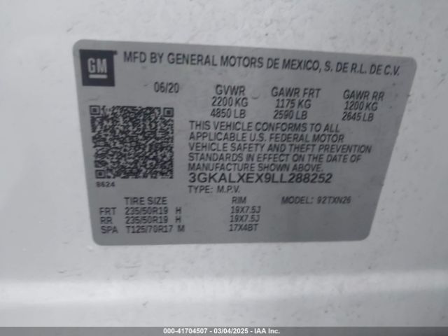 3GKALXEX9LL288252 GMC Terrain Awd Denali