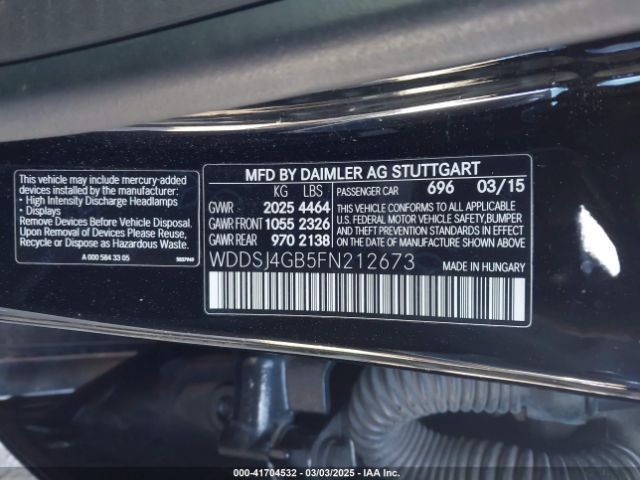 WDDSJ4GB5FN212673 Mercedes-Benz CLA 250 4MATIC