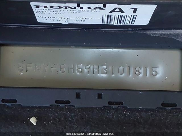 5FNYF6H59HB101815 Honda Pilot Ex-l