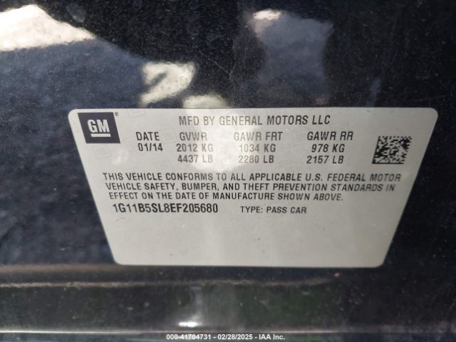 1G11B5SL8EF205680 Chevrolet Malibu 1ls
