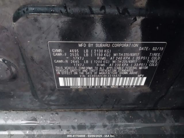 4S4BSAHC8K3318470 Subaru Outback 2.5i Premium