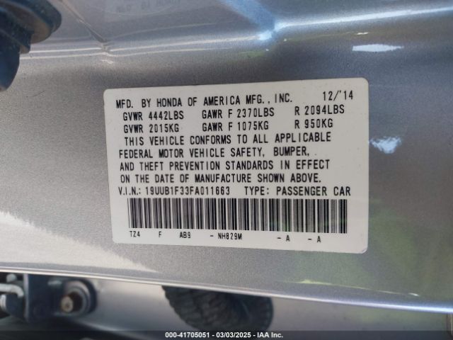 19UUB1F33FA011663 Acura TLX