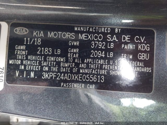 3KPF24ADXKE055613 KIA Forte Lxs